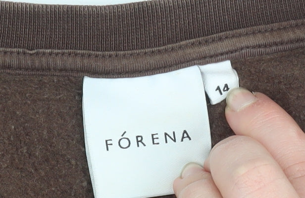 Womens UK Size 14 Fórena Brown Pullover Sweatshirt