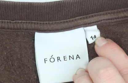 Womens UK Size 14 Fórena Brown Pullover Sweatshirt