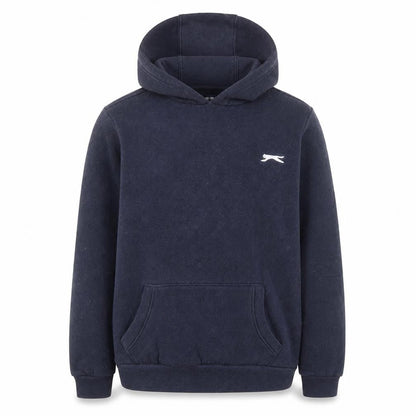 Front view of Slazenger boys’ blue fleece pullover hoodie 13 years regular fit