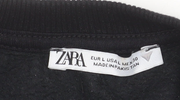Womens UK Size L Zara Black Pullover Sweatshirt