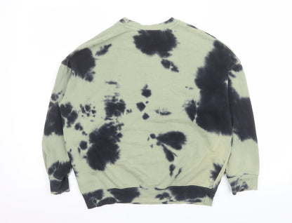H&M Boys Green Tie-Dye Graphic Pullover Sweatshirt 9-10 Years