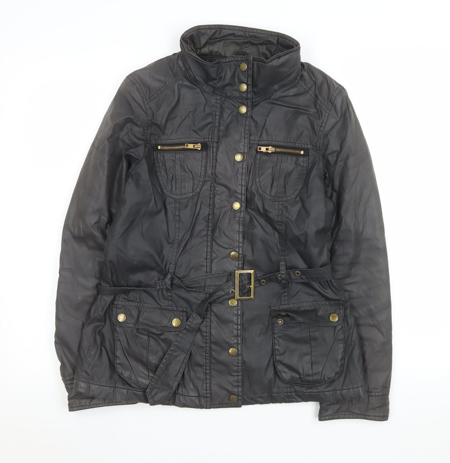 Womens UK Size M Oasis Black Parka Coat