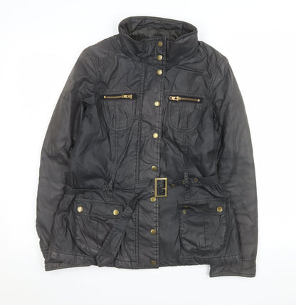 Womens UK Size M Oasis Black Parka Coat