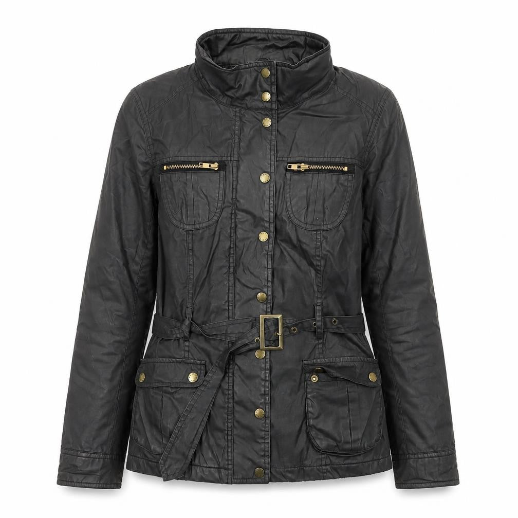 Womens UK Size M Oasis Black Parka Coat