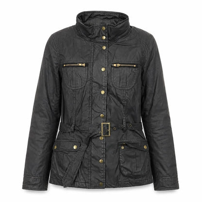 Womens UK Size M Oasis Black Parka Coat