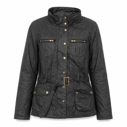 Womens UK Size M Oasis Black Parka Coat