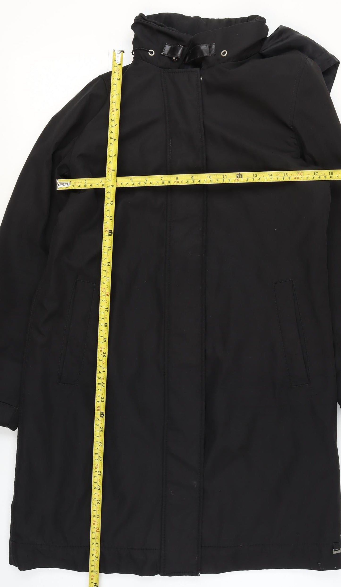 Womens UK Size 12 ReSET Black Rain Coat