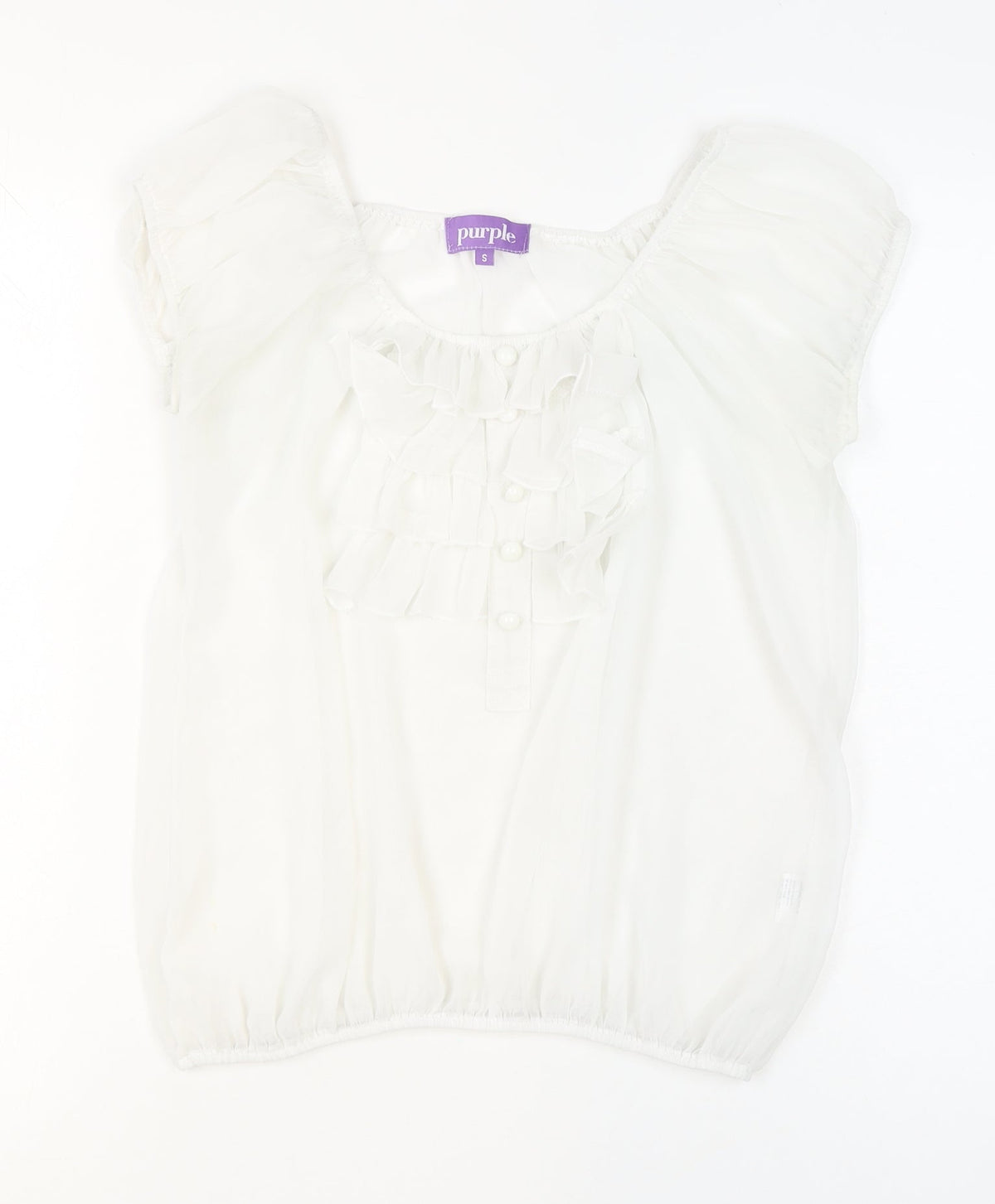 Womens UK Size S Purple White Tunic Blouse