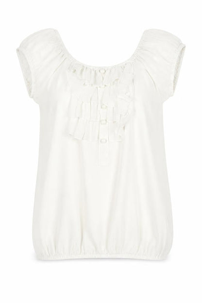 Womens UK Size S Purple White Tunic Blouse