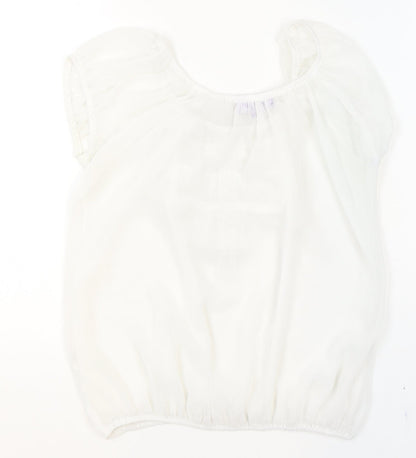 Womens UK Size S Purple White Tunic Blouse