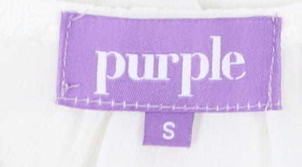 Womens UK Size S Purple White Tunic Blouse
