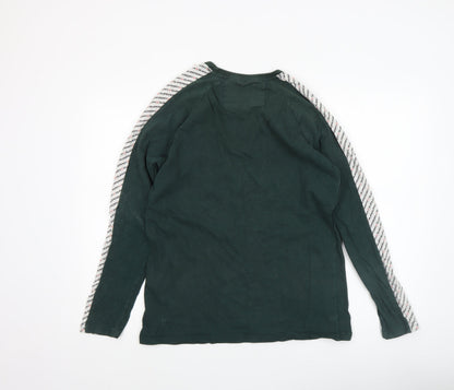 Superdry Men's Green Long Sleeve Athletic Logo Crew Neck Top Size L