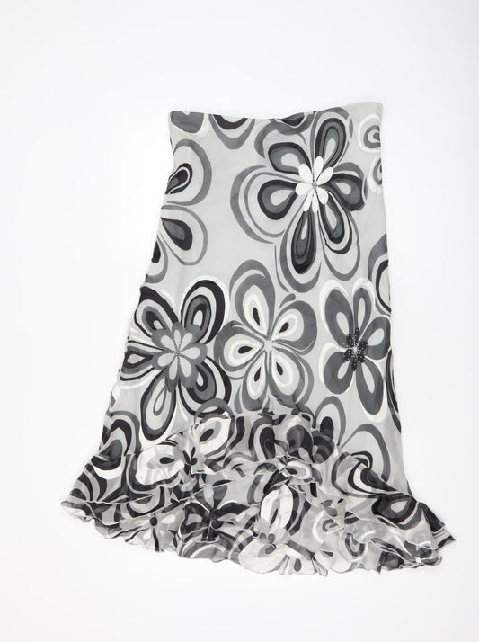 Womens UK Size 14 Arruba Flare Chiffon Skirt