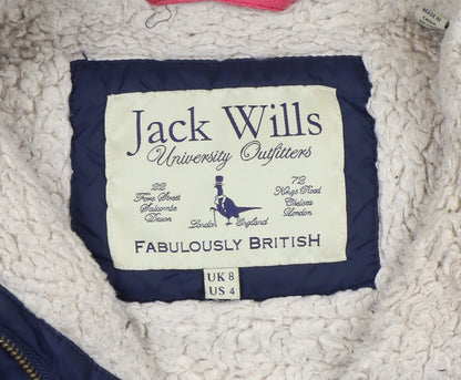 Womens UK Size 8 Jack Wills Blue Puffer Jacket