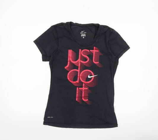 Womens UK Size M Nike Black Basic T-Shirt