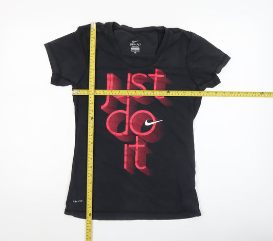 Womens UK Size M Nike Black Basic T-Shirt