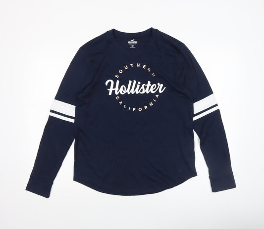 Womens UK Size S Hollister Blue Basic T-Shirt