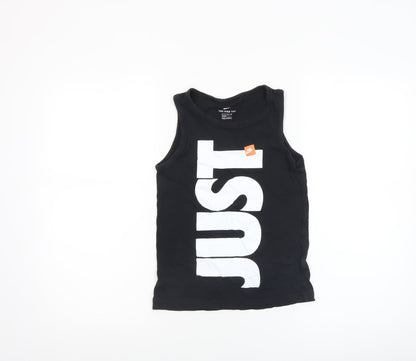 Boys UK Size 7-8 Years Nike Black Basic Tank