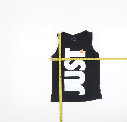 Boys UK Size 7-8 Years Nike Black Basic Tank
