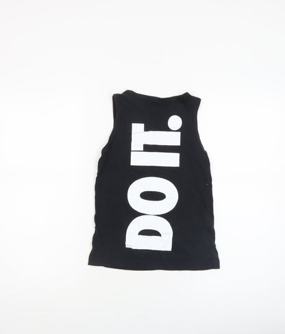 Boys UK Size 7-8 Years Nike Black Basic Tank