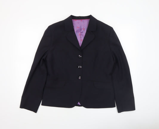 Womens UK Size 14R Brook Taverner Regular Black Suit Jacket