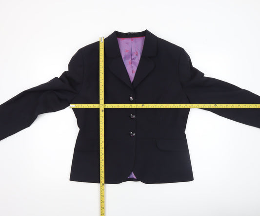Womens UK Size 14R Brook Taverner Regular Black Suit Jacket