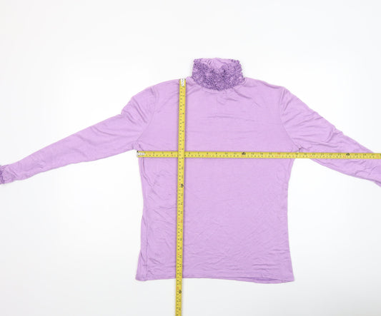Womens UK Size 12 Aftershock London Purple Basic Blouse
