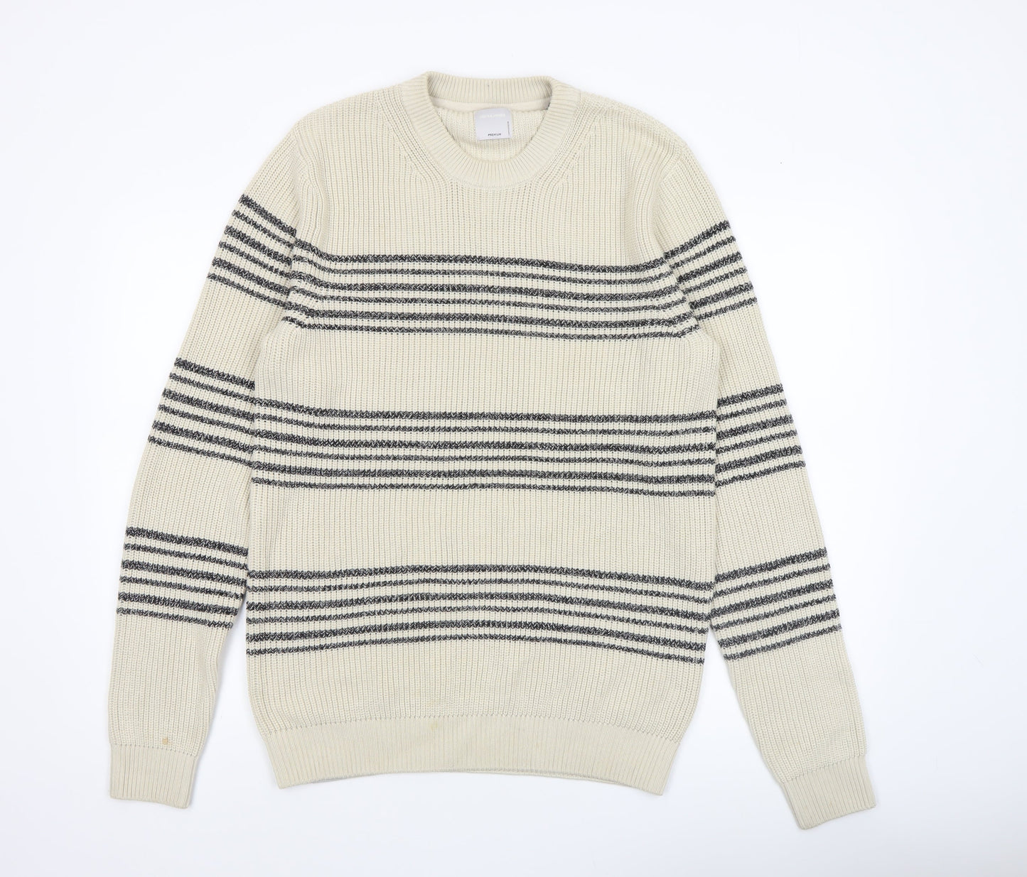 Mens UK Size M JACK & JONES Ivory Pullover Jumper