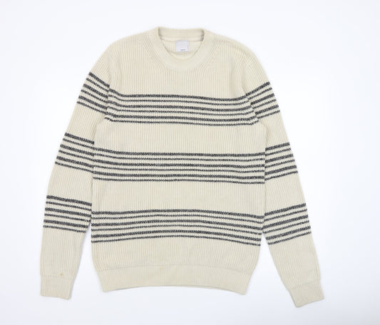 Mens UK Size M JACK & JONES Ivory Pullover Jumper