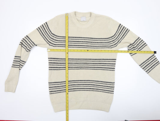 Mens UK Size M JACK & JONES Ivory Pullover Jumper