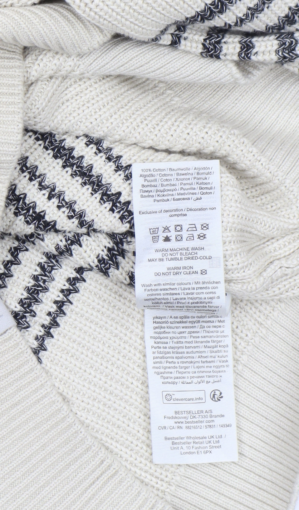 Mens UK Size M JACK & JONES Ivory Pullover Jumper
