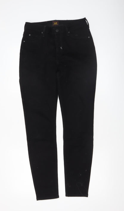 Womens UK Size 12 Lee Slim Fit Skinny Black Jeans