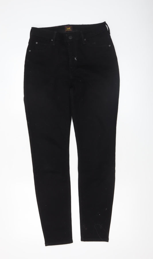 Womens UK Size 12 Lee Slim Fit Skinny Black Jeans