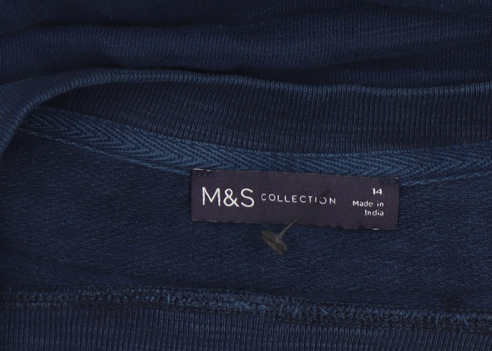 Womens UK Size 14 Marks and Spencer Blue Pullover Sweatshirt
