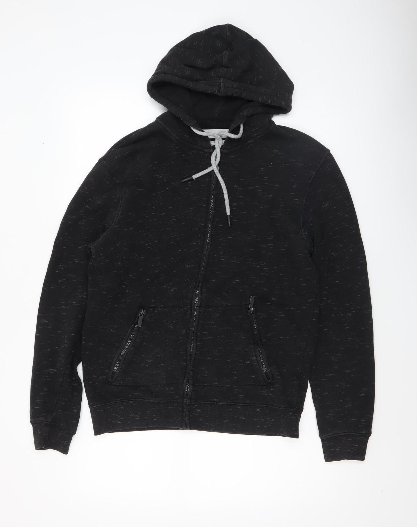 Mens UK Size M Zara Black Full Zip Hoodie