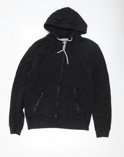 Mens UK Size M Zara Black Full Zip Hoodie