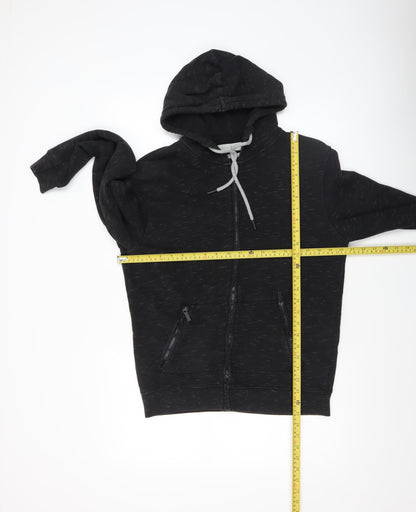 Mens UK Size M Zara Black Full Zip Hoodie