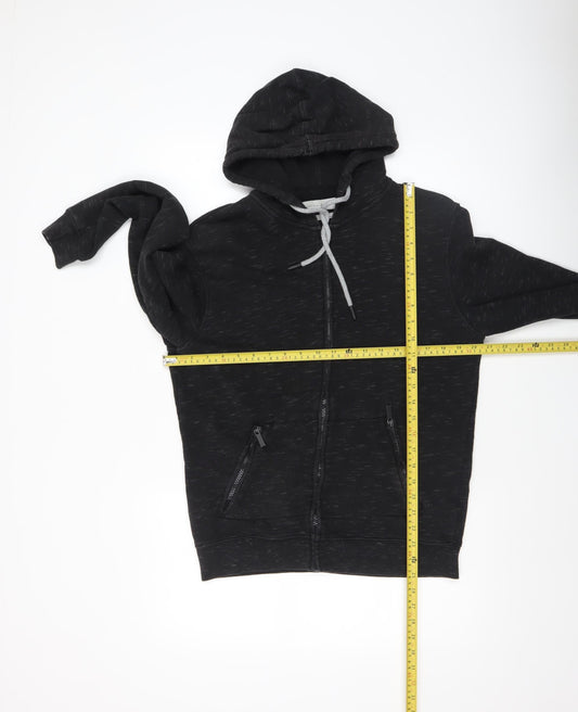 Mens UK Size M Zara Black Full Zip Hoodie