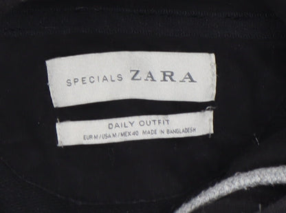 Mens UK Size M Zara Black Full Zip Hoodie