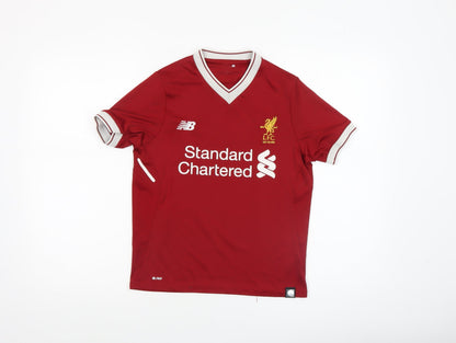New Balance Boys Red Football Jersey Short Sleeve Athletic T-Shirt Size M