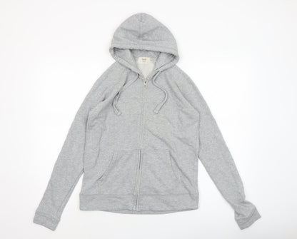 Unisex Adults UK Size XS Hush Grey Full Zip Hoodie
