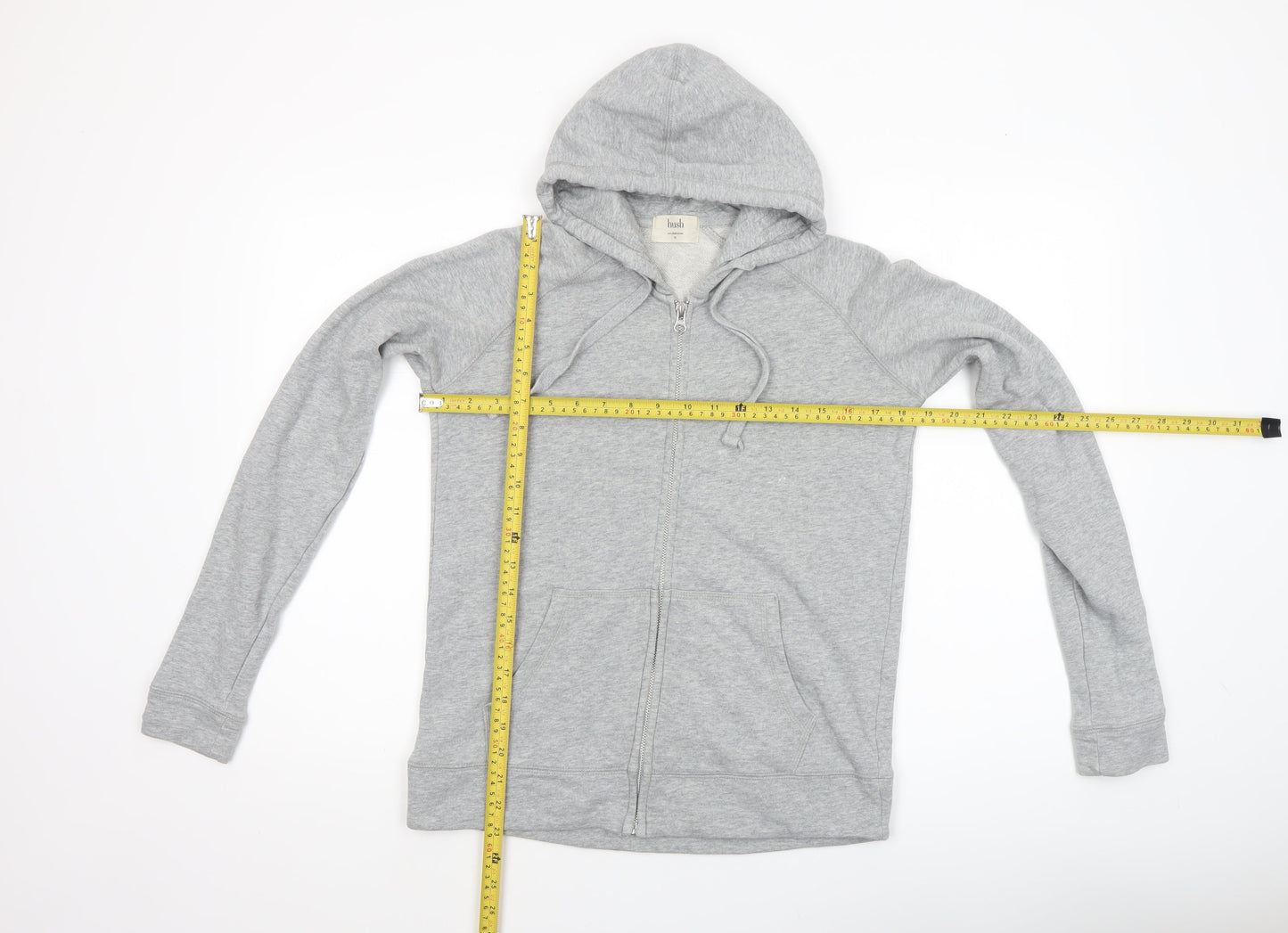 Unisex Adults UK Size XS Hush Grey Full Zip Hoodie
