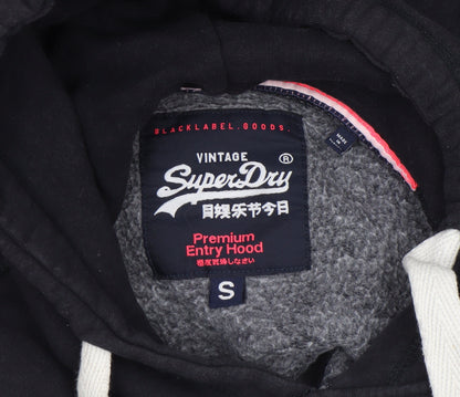 Womens UK Size S Superdry Black Pullover Hoodie