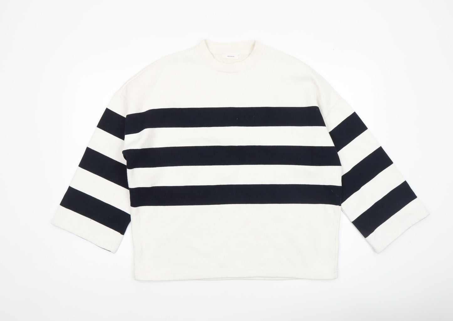 Womens UK Size S RESERVED White Pullover Sweatshirt