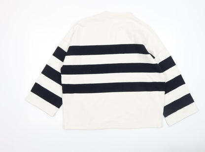 Womens UK Size S RESERVED White Pullover Sweatshirt