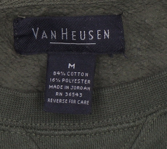 Mens UK Size M Van Heusen Green Pullover Sweatshirt