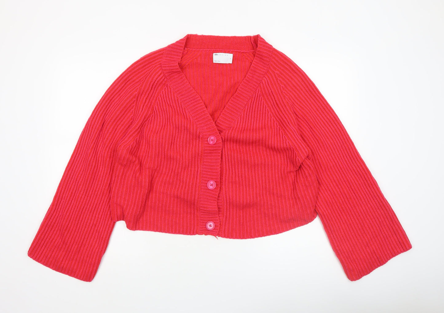 Womens UK Size S ASOS DESIGN Red Cardigan Jumper