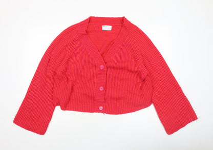 Womens UK Size S ASOS DESIGN Red Cardigan Jumper