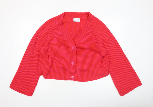 Womens UK Size S ASOS DESIGN Red Cardigan Jumper