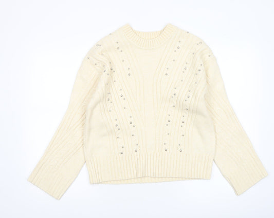 Womens UK Size S Marks and Spencer Ivory Pullover Jumper